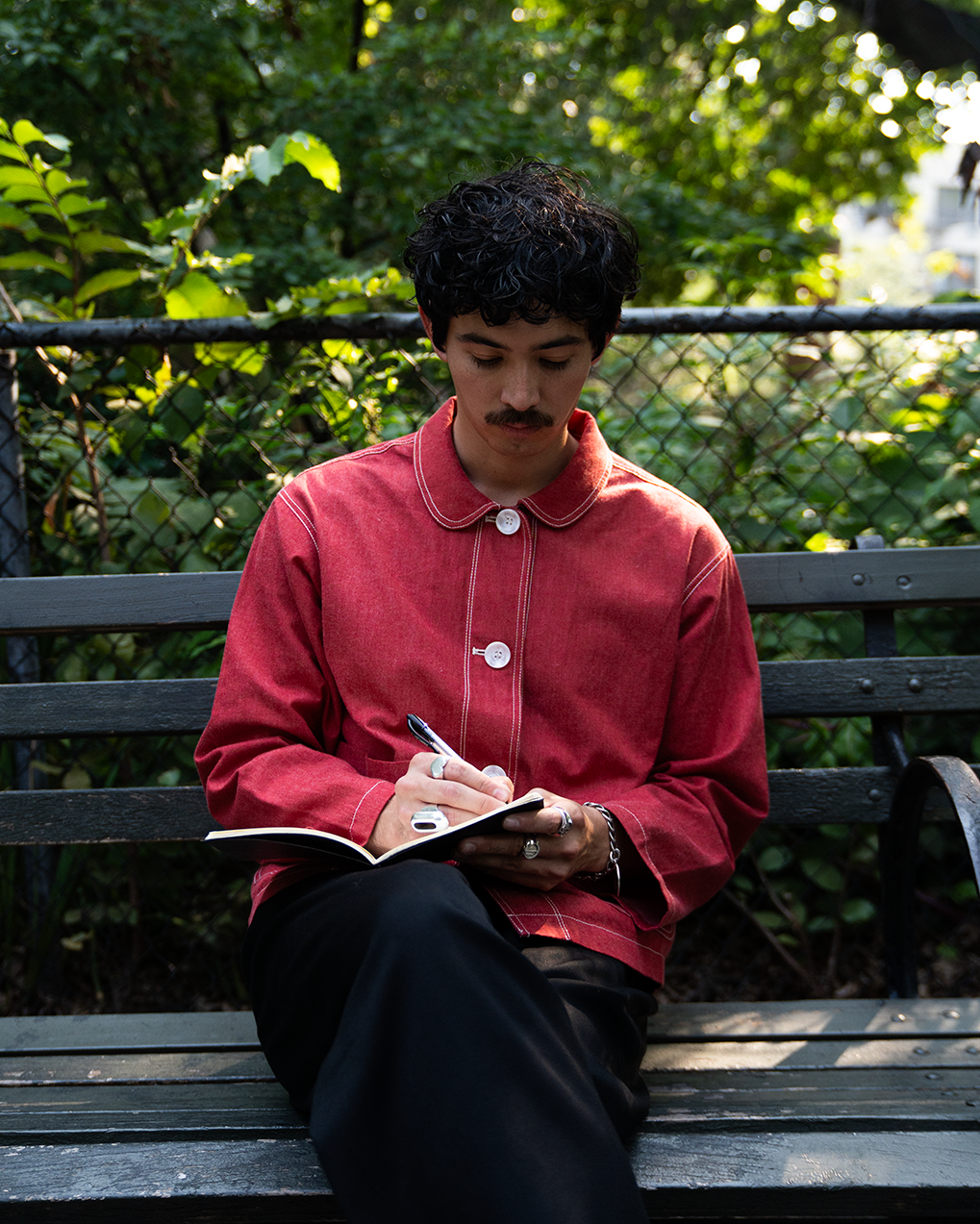The Marleux Japanese Denim Chore Shirt - Vintage Red