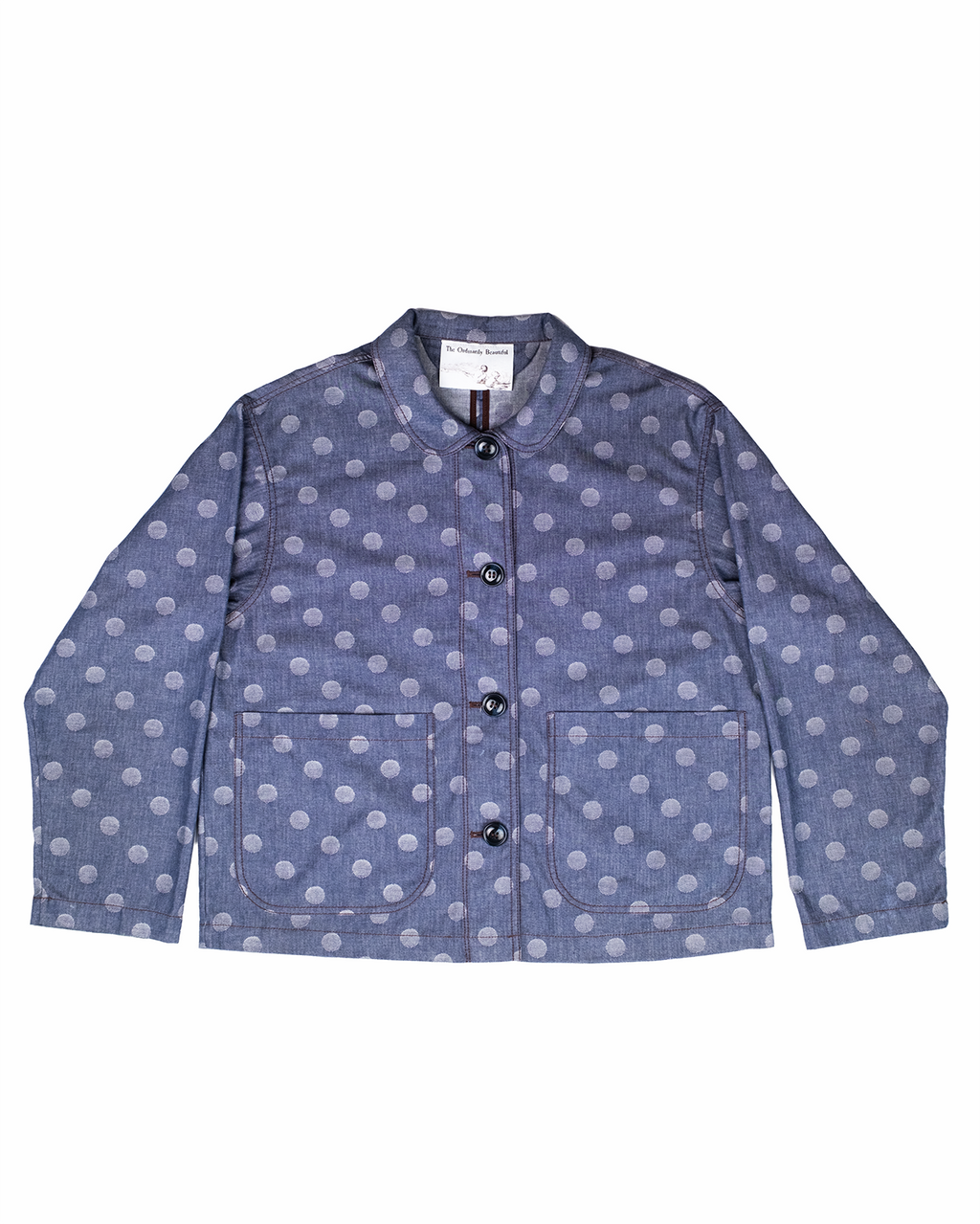 The Marleux Japanese Denim Chore Shirt - Jaquard Polka Dot