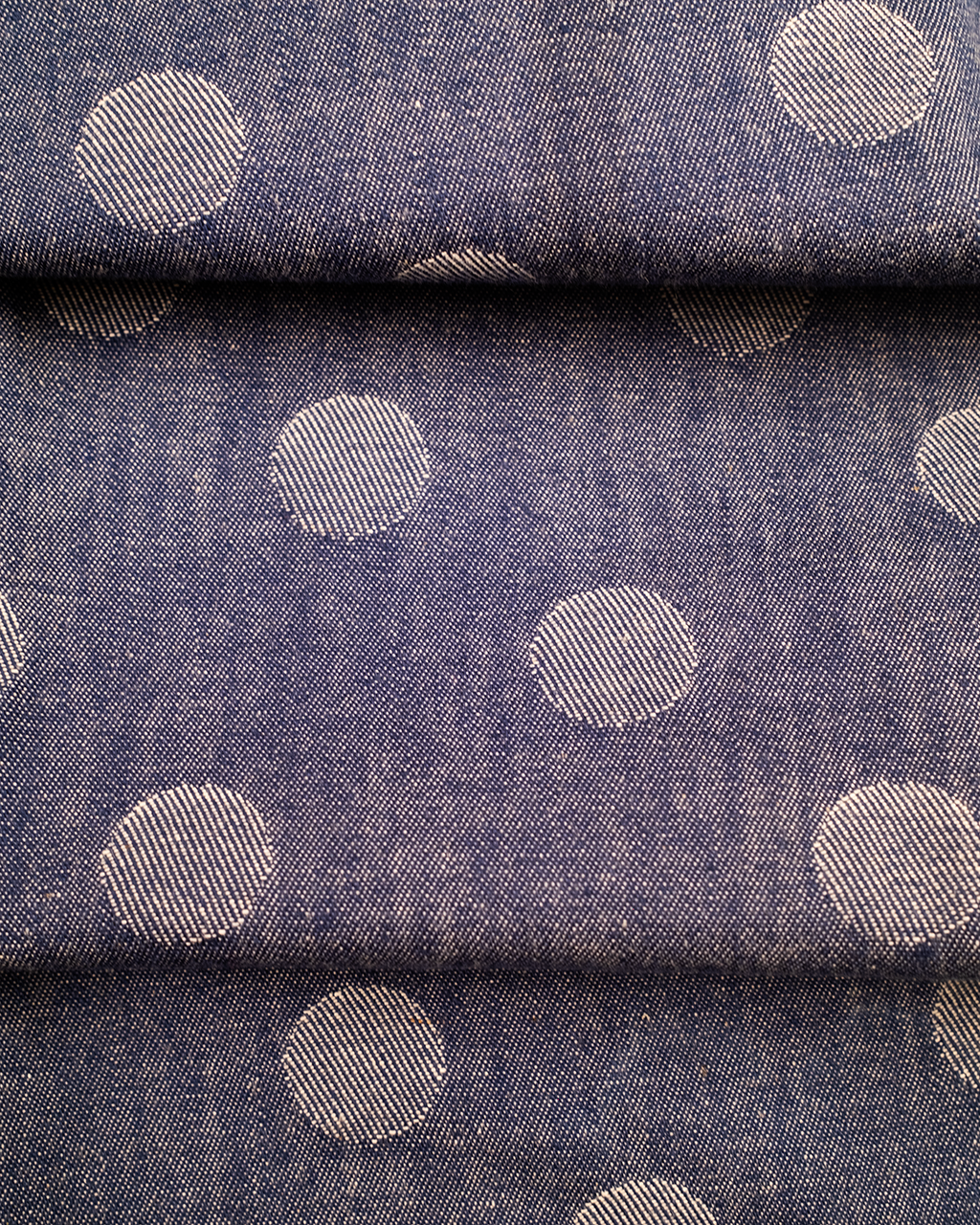 The Marleux Japanese Denim Chore Shirt - Jaquard Polka Dot