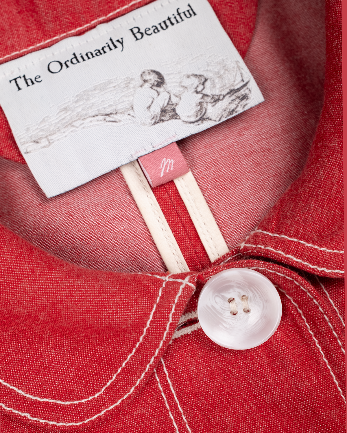 The Marleux Japanese Denim Chore Shirt - Vintage Red