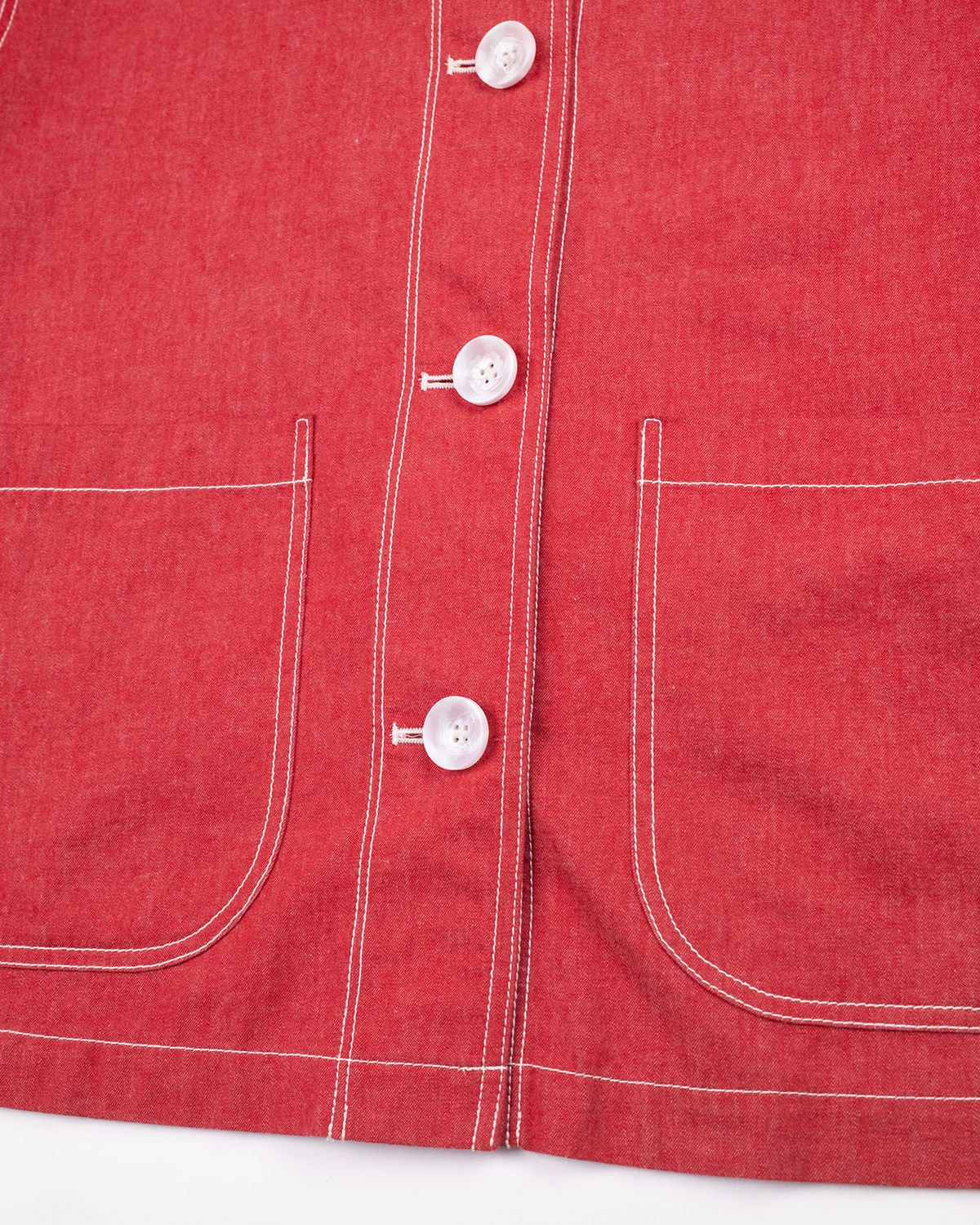 The Marleux Japanese Denim Chore Shirt - Vintage Red